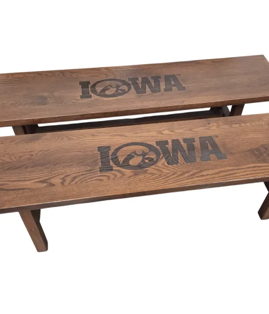 Grove Bench 60" Laser Engraved (Iowa 104 Logo) - QUICK SHIP - 30% Off or Best Offer