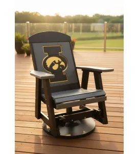 Poly Vinyl Iowa Hawkeye 2ft Outdoor Glider - QUICK SHIP - 10% Off or Best Offer
