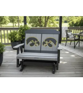 Poly Vinyl Iowa Hawkeye 4ft Outdoor Love Seat Glider - QUICK SHIP - 10% Off or Best Offer