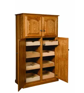 42" Lux Traditional 4-Door Pantry Cabinet with Rollout Shelves
