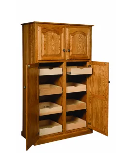 42&quot; Lux Traditional 4-Door Pantry Cabinet with Rollout Shelves
