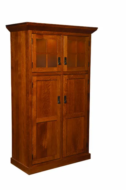 Stickley Heritage Mission 4 Door Pantry with Roll-out Shelves