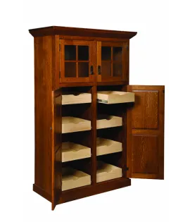 Stickley Heritage Mission 4 Door Pantry with Roll-out Shelves