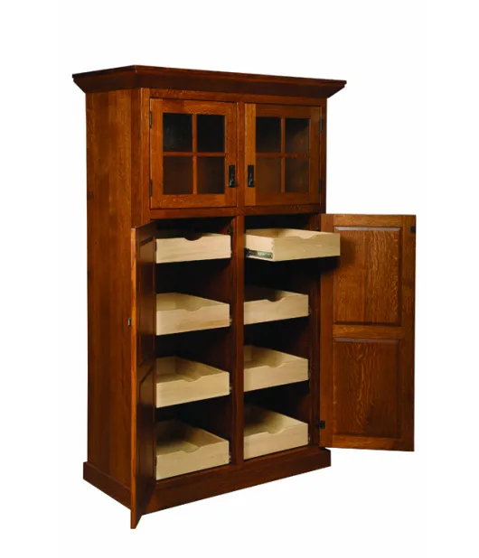Stickley Heritage Mission 4 Door Pantry with Roll-out Shelves