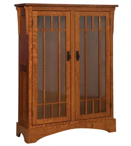 Midway Mission 2 Door Bookcase with Seedy Glass