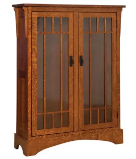 Midway Mission 2 Door Bookcase with Seedy Glass