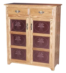 Eden 2 Drawers &amp; Copper Inserts Pie Safe