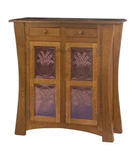 Arts &amp; Crafts with Copper Panels Storage Cabinet