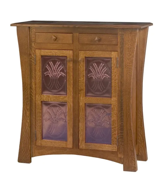 Arts & Crafts with Copper Panels Storage Cabinet