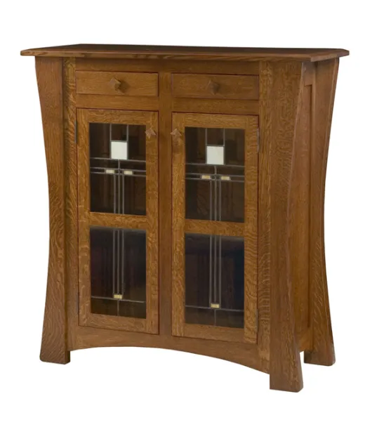 Arts & Crafts with Glass Panels Storage Cabinet