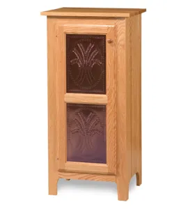 Classic Style 1-Door 2-Copper Panel Pie Safe