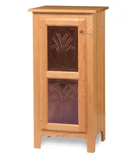 Classic Style 1-Door 2-Copper Panel Pie Safe