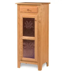 Classic Style 1-Door 2-Copper Panel with Drawer Pie Safe