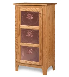 Classic Style 1-Door 3-Copper Panel Pie Safe