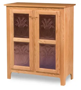 Classic Style 2-Door 2-Copper Panel Pie Safe