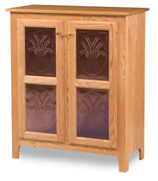 Classic Style 2-Door 2-Copper Panel Pie Safe