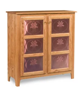 Classic Style 2-Door 3-Copper Panel Pie Safe