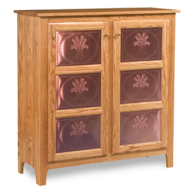 Classic Style 2-Door 3-Copper Panel Pie Safe