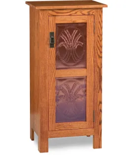 Mission Style 1-Door 2-Copper Panel Pie Safe