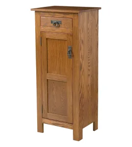 Mission Style 1-Door 2-Reverse Panel with Drawer Pie Safe