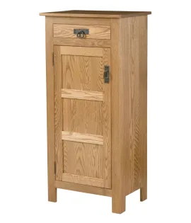 Mission Style 1-Door 3-Reverse Panel with Drawer Pie Safe