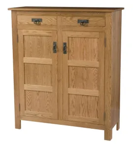 Mission Style 2-Door 3-Reverse Panel with Drawer Pie Safe