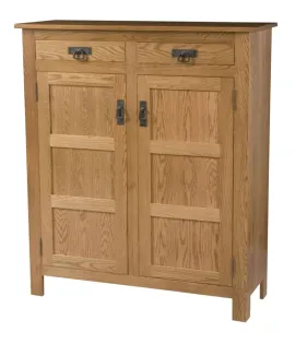 Mission Style 2-Door 3-Reverse Panel with Drawer Pie Safe