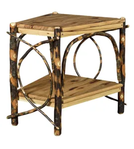 Hickory Wedge Shaped End Table