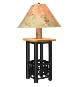 Ironwood Lamp with Lambskin Shade