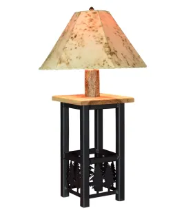 Ironwood Lamp with Lambskin Shade