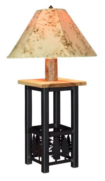 Ironwood Lamp with Lambskin Shade