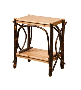24" End Table with Solid Top &amp; Slatted Shelves
