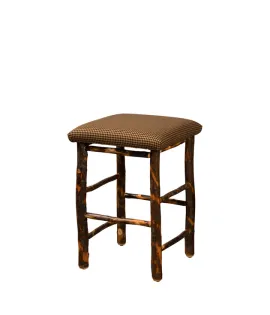 24&quot; Hickory Bar Stool with Fabric Seat (1292)