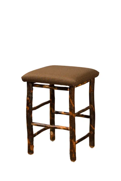 24" Hickory Bar Stool with Fabric Seat (1292)