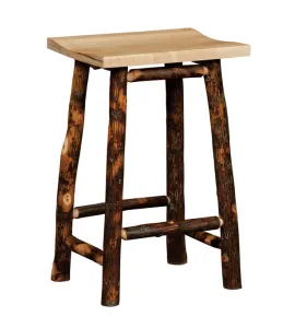 24" Hickory Bar Stool in Solid Seat (1297)