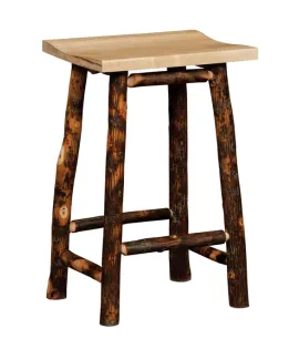 24&quot; Hickory Bar Stool in Solid Seat (1297)