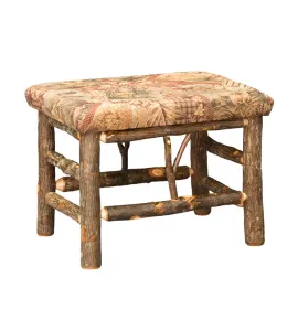 24" Hickory Bench with Fabric Seat