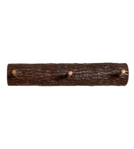 24" Split Log Coat Hanger with 3 Hooks