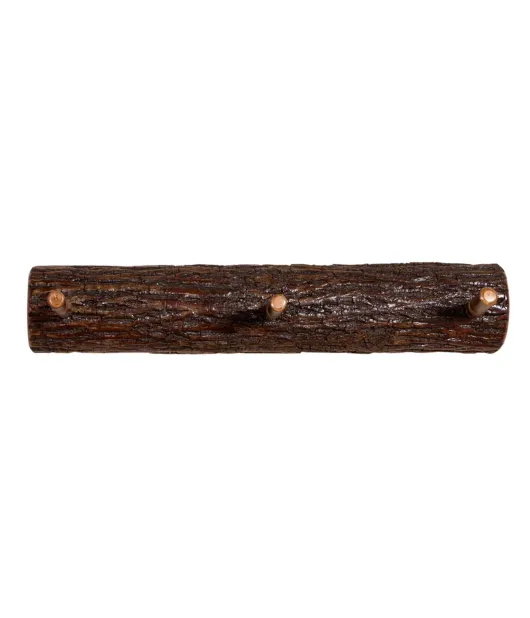 24" Split Log Coat Hanger with 3 Hooks