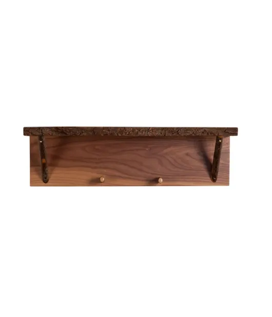 24" Wall Shelf with 2 Hooks