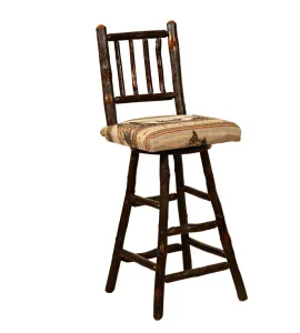 30" Westville Bar Stool with Fabric Seat &amp; Spindle Back