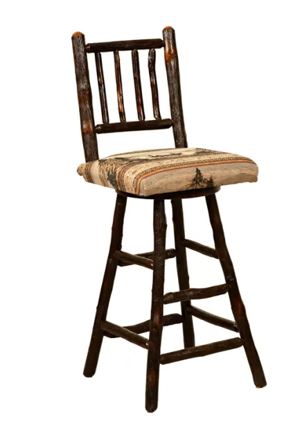 30" Westville Bar Stool with Fabric Seat & Spindle Back