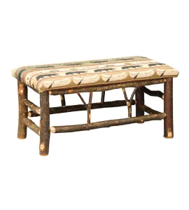 36" Hickory Bench with Fabric Seat