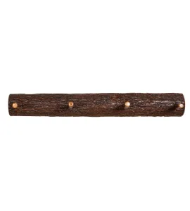 36" Split Log Coat Hanger with 4 Hooks