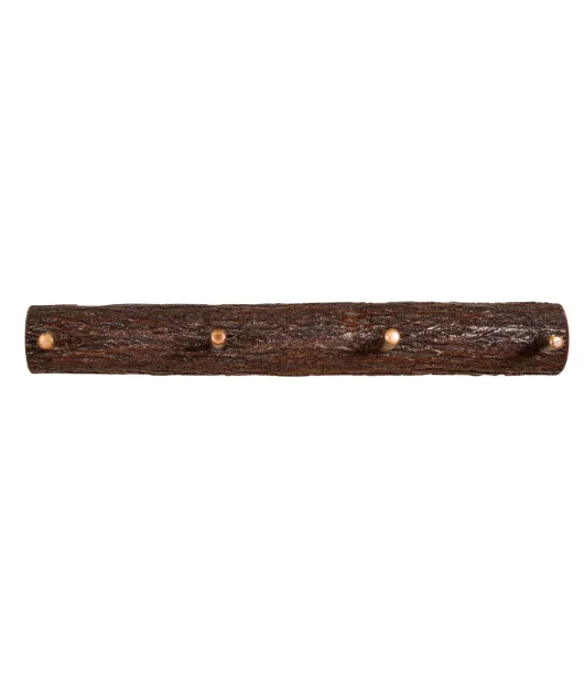 36" Split Log Coat Hanger with 4 Hooks
