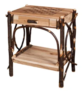 Checkerboard End Table with 1 Dovetailed Drawer