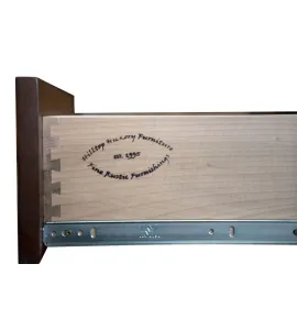End Table Solid Top Slatted Shelf with Dovetailed Drawer