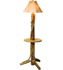 Floor Lamp w/Shelf &amp; Lambskin Shade