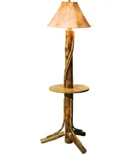 Floor Lamp w/Shelf &amp; Lambskin Shade