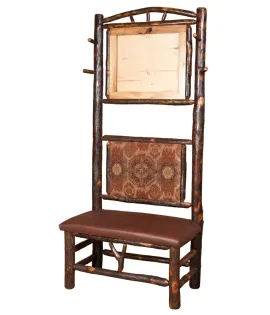 Hall Bench w/ Mirror and Coat Hooks